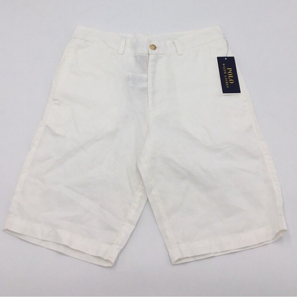 New Polo Ralph Lauren Boys Straight Fit Linen Cotton Shorts size 7